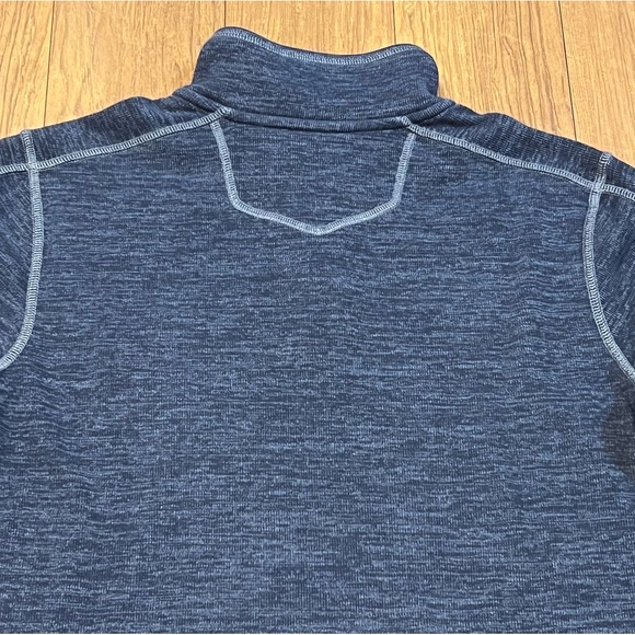 Eddie Bauer Navy Blue Heather Quarter Zip Pullover Sweatshirt Jacket Sz M - Picture 5 of 6